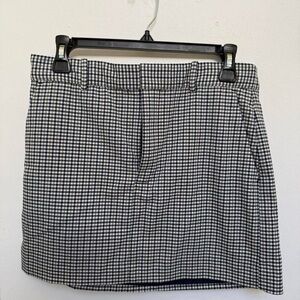 Madewell Navy and White Checkered Mini Skirt